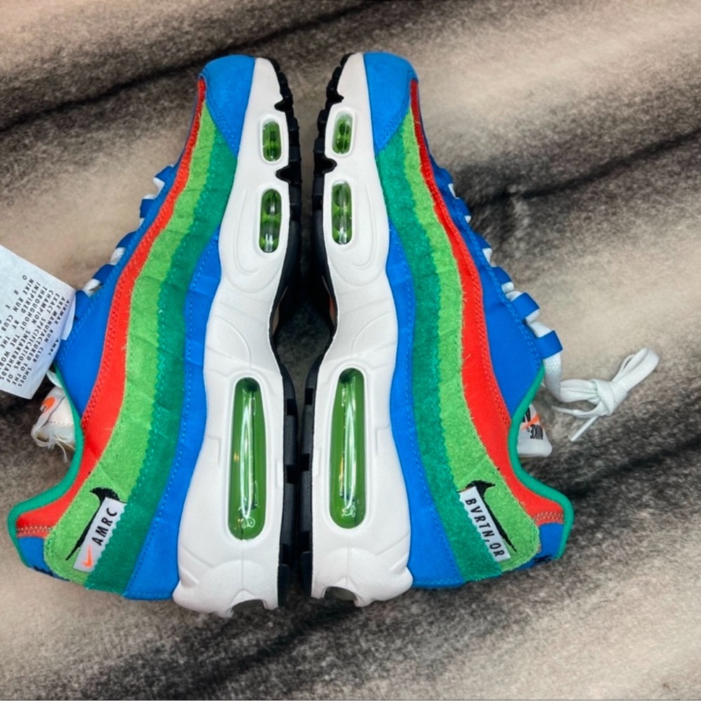 Nike Air Max 95 SE Light Photo Blue/Black/Roma Green Sneakers - Picture 8 of 10